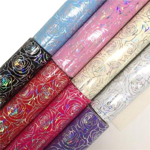 Onefly Wholesales Dropshipping Leather Supplier Iridescent Rose Synthetic Faux Leather Vinyl Fabric Sheets Earrings DIY FZ139