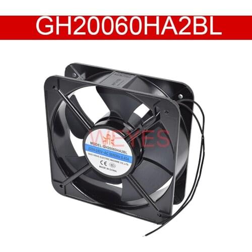 Original GH20060HA2BL AC 220V-240V 0.45A 50/60HZ 22060 22CM 220*220*60mm 2 Wires Cooling Fan