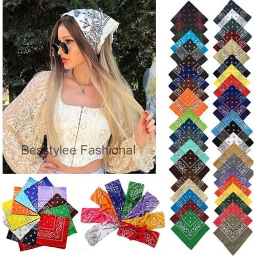 Hip Hop Men Square Paisley Bandanas Fashion Fabric Ride Mask Headbands For Women Girls Sport Hair Bands Scarfs Accessories
