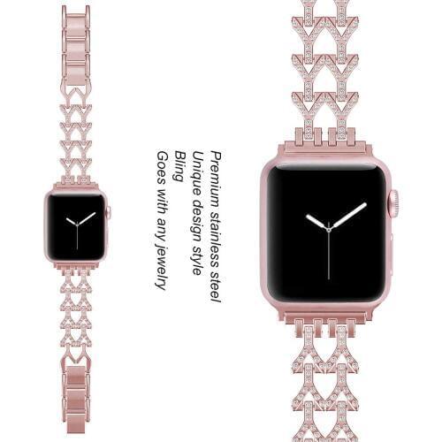 Diamond watch strap for apple watch band 38mm 42mm 40mm 44mm iWatch Series 5 4 3 2 1stainless stee strap apple watch bracelet