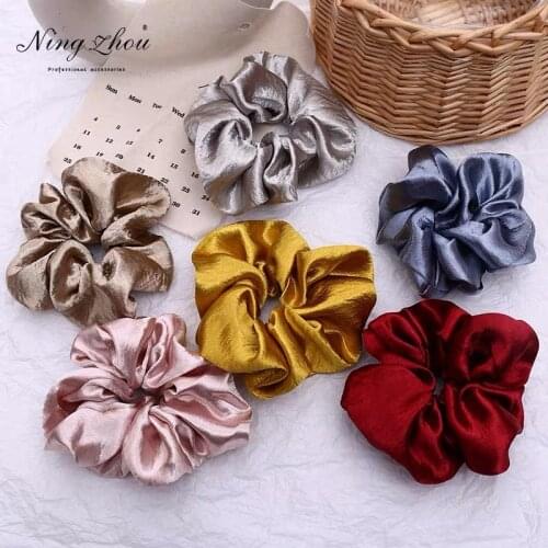 Oversized Scrunchies Big Rubber Hair Ties Elastic Hair Bands Girls Ponytail Holder Smooth Satin Scrunchie Women Hair Accessories