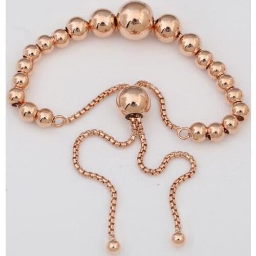 S925 String of Beads Slider Bracelet for Women Girl Lady Gift
