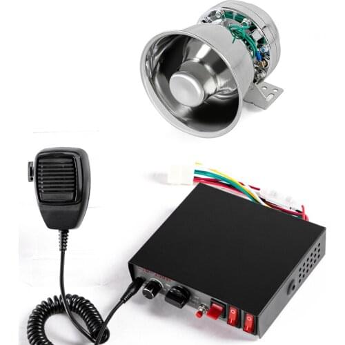 YHAAVALE Car Police Siren,Emergency Warning PA System,CJB9 Tone Wired Amplifier,Metal Round Speaker Kits for Vehicle Truck