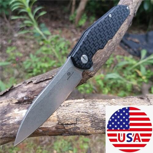 Folding Knife D2 Blade G10 Handle Fishing Tactics Pocket Knives Good for Hunting Camping Survival Outdoor and Everyday Carry