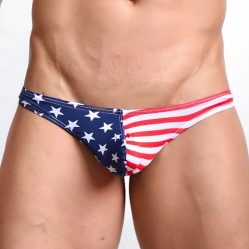 New Mens G-String Thong Bulge Pouch Beach Thong USA Flag Stars&Stripes T-back Panties G String Thongs