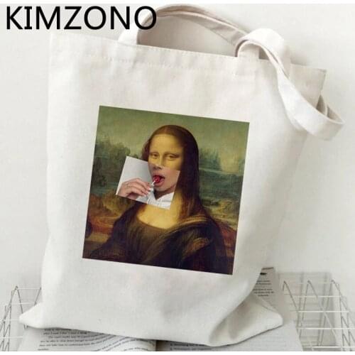 Mona Lisa shopping bag eco handbag bolso reusable shopper shopper bag bolsas reutilizables shoping jute cabas