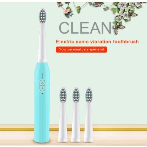 3 Cleaning Modes Ultrasonic Shock Electric Tooth Brush Cleaning USB Rechargeable Electric Teeth Cleaner With 3 Brushhead TSLM1