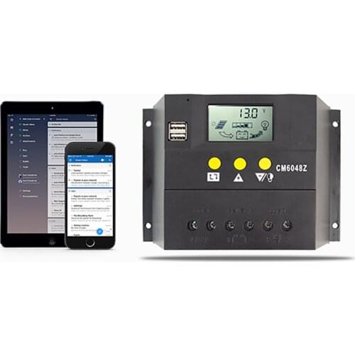 Big Battery Charger Current 50A 60A PWM Solar Charge Controller 12V 24V Auto Recognize LCD Display 5V 3A Double USB Output