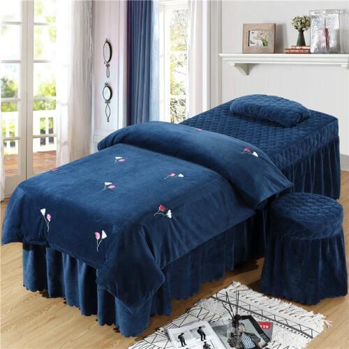 Embroidery Spa Bedding Set 4 5 or 6 pcs Duvet Cover Pillowcases Inner Optional Bedskirt Love Grass Bedspread Wholesale