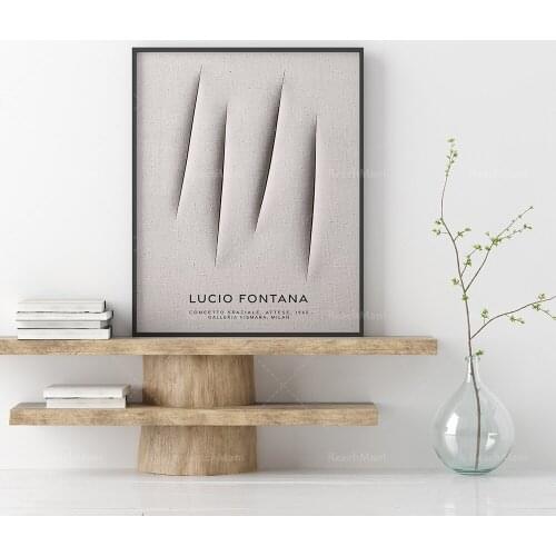 Lucio Fontana Exhibition High Quality Print | Lucio Fontana Abstract Art Poster | Lucio Fontana Modern Minimalist Poster