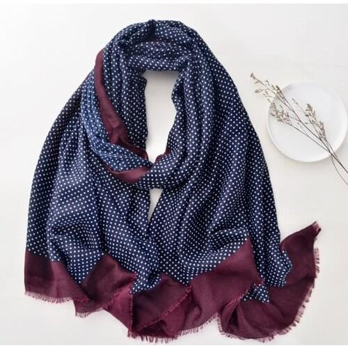 2020 Women Cotton Small Polka Print Fringe Scarves And Shawls Soft Long Dot Scarf Wrap Hijab Free Shipping