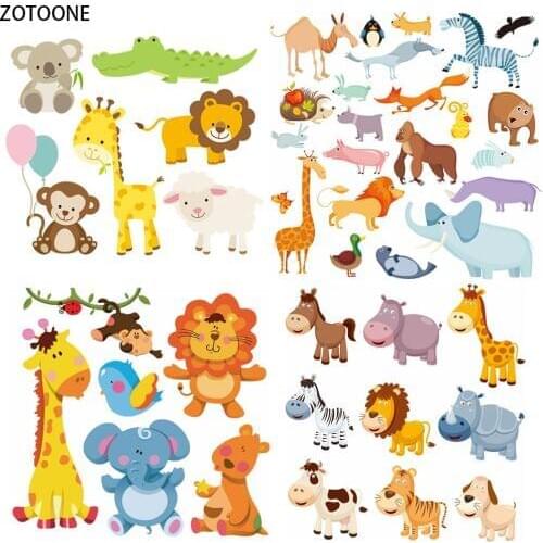 ZOTOONE Cute Animals Mix Patches for Body Iron-on Transfer Patch T-shirt Washable Applications for Kid Heat Transfer on Clothing