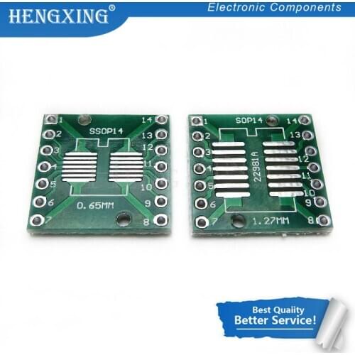 10pcs/lot TSSOP14 SSOP14 SOP14 to DIP14 Transfer Board DIP Pin Board Pitch Adapter In Stock