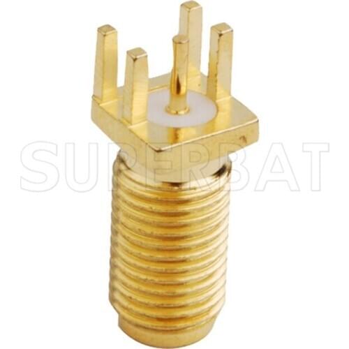 Superbat 10pcs RP-SMA End Launch Jack PCB Mount Long Version RF Coaxial Connector