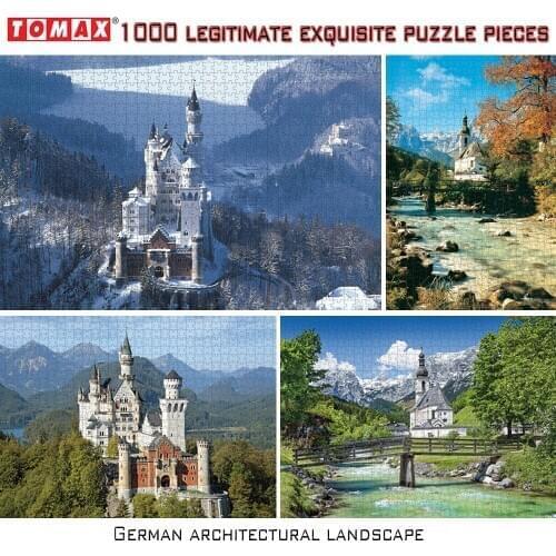 1000 Pieces of German Architectural Landscape Puzzle Creative Modern Home Hanging Painting Children Learn Entertainment Gifts