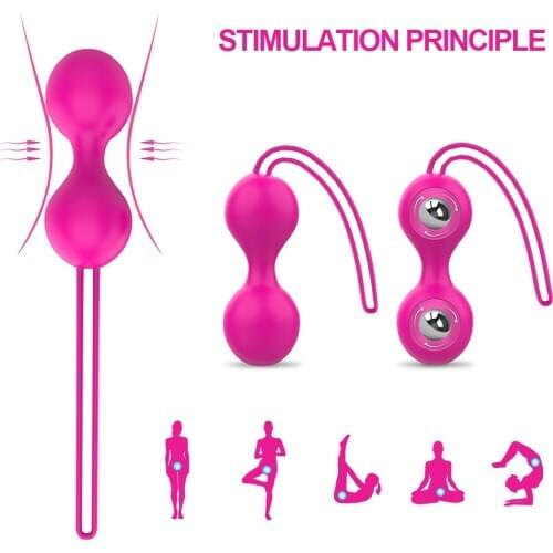 2Pcs/Set Safe Silicone Smart Ball Kegel Ball Vagina Tighten Exercise Machine Vaginal Geisha Ball Sex Toys for Women Ben Wa Bal