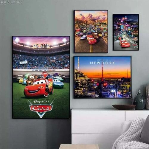 2021 Anime Poster Canvas Painting Car McQueen Posters and Prints Wall Pictures for Kids Room Home Wall Art Decoration Cuadros