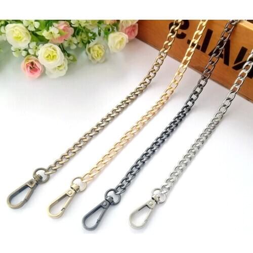 60CM 120CM Handbag Metal Bag Chains with Buckles DIY Bag Replacement Shoulder Straps Hardware Parts Accessories