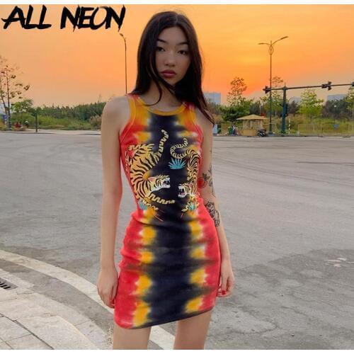 Летние платья с рукавами ALLNeon China At AliExpress