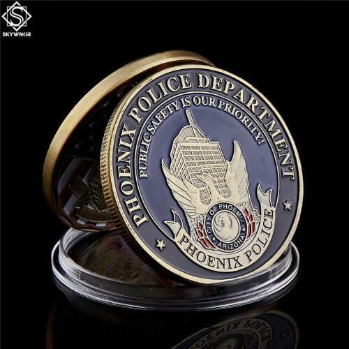 American Saint Michael Phoenix Police Department Coin Bronze Token Challenge Coin Collectibles