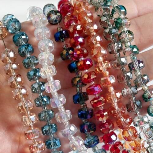 2020 New Color Crystal Beads 100pcs 7*5MM Colorful Flat Round Bead Faceted Spacer Beads Smart Loose DIY Jewelry Bead