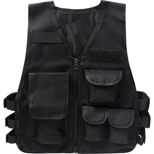 ChicTry Kids Children Cosplay Costumes Adjustable Waistcoat Combat Training Vest Outdoor Jacket with Multi Pockets for CS Game