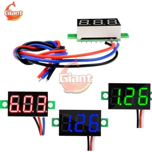 0.36 inch Digital Voltmeter Mini LED Car Voltmeter Voltage Volt Meter Voltage Indicator Panel Battery Monitor DC 0-30V 5V 12V