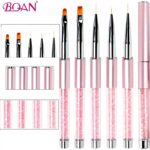 BQAN Nail Brush UV Gel Brush Liner Painting Pen Rhinestone Handle Drawing Brush for Nails Gradient Manicure Nail Art Tools