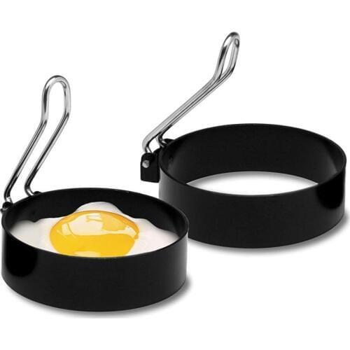 Supreme Quality NEW Pancakes 2,Houseworks Nonstick Round Egg Rings, Set Of 2-Non stainless Handle (00236-2)