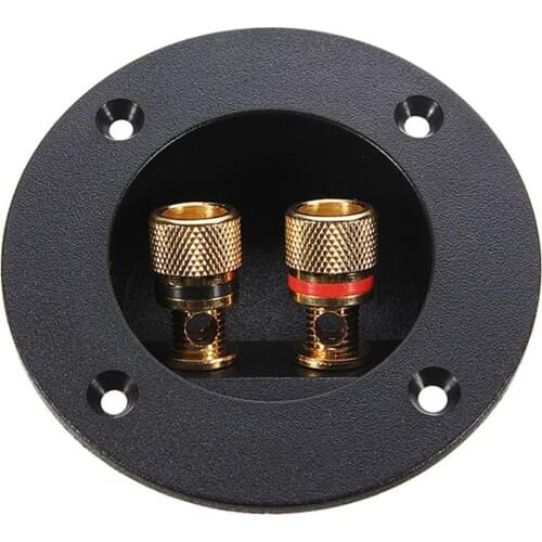Plug Round Boxes With 2 Banana Jack Subwoofer Speaker Terminal Connectors Glided Two Position Metal Speaker Junction Box