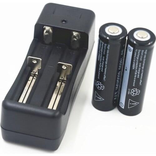 2pcs 18650 3.7V 6000mAh li-ion rechargeable lithium Battery + multi-function dual Battery Charger for 18650 16340 14500 26650