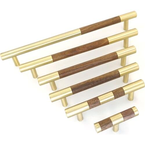 MFYS 3'' 3.78'' Wooden Furniture Handles Cabinet Drawer Pulls Handles Copper Dresser Knobs Handle Kitchen Cupboard Door Pull