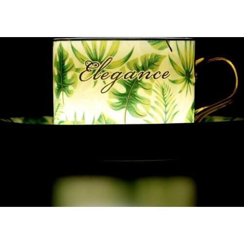 Fashion Garden Style Ceramic Coffee Cup and Saucer Porcelain Coffee Set Tea Cup and Saucer Wedding Gift