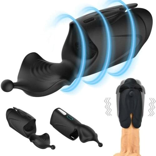 Glans Massager Penis Stimulation Powerful Vibrator Penis Delay Trainer Male Masturbator Sex Machine Sex Toys For Men Adults