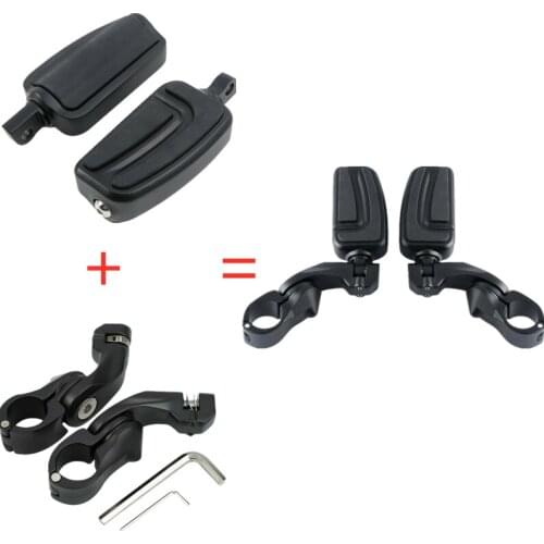 Motorcycle Matte Black 1 1/4'' 1.25'' Short Angled Mount Brackets Footpeg Pedal Footrests