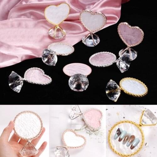 False Nail Plate Rhinestone Inlaid Non-Slip Plastic Manicure Finger Ring Display Stand for Beauty Salon