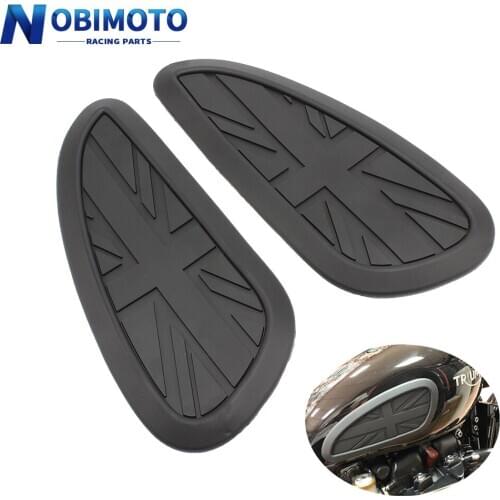 Motorcycle Fuel Tank Sticker Gas Oil Tank Pad Side Gas Tank Knee Pad Vintage For Cafe Racer Black Classic Universal