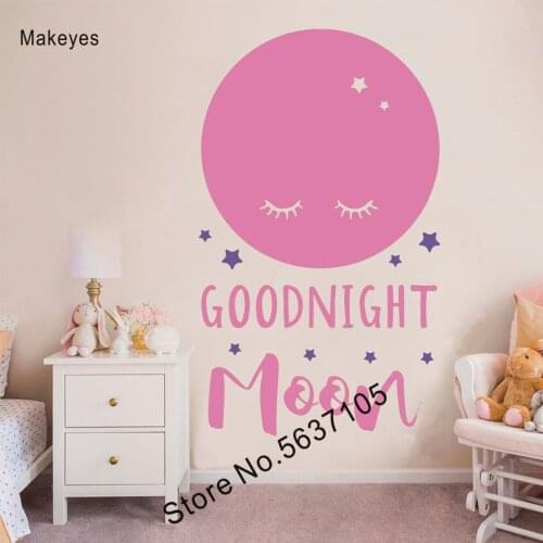 Makeyes Livingroom Home Decor Goodnight,Moon Art Wall Decors Decor Wall Mural Wall Sticker Q364