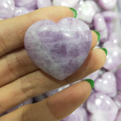 Natural Energy Healing Purple Lithium Limestone heart DIY Jewelry Making Gift