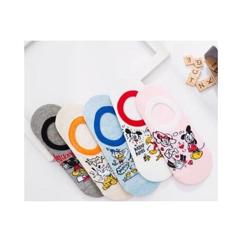 Disney Mickey Minnie Pluto Anime Figures Cartoon Product Cosplay Socks Casual Short Sock Summer Unisex Gifts