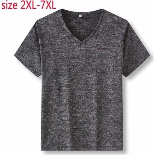 New Arrival Fashion Suepr Large Summer Men Quick Drying Short Sleeve V-neck Knitted T Shirt Plus Size XL 2XL 3XL 4XL 5XL 6XL 7XL