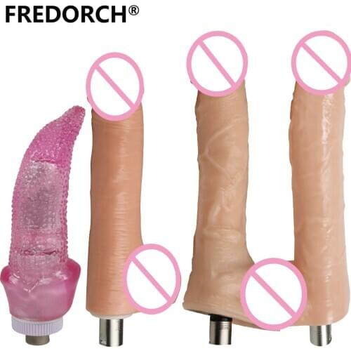 Fredorch New big black/Flesh Dildo Sex Machine Accessories, Sex Toys for women and men tongue Attachment Female Masturbator