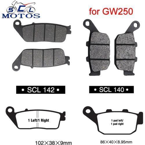 Sclmotos- 2 Pairs Motorcycle Front and Rear Brake Pads Set for Suzuki GW250 2015 2016 Motocross Dsic Brake Pad Racing