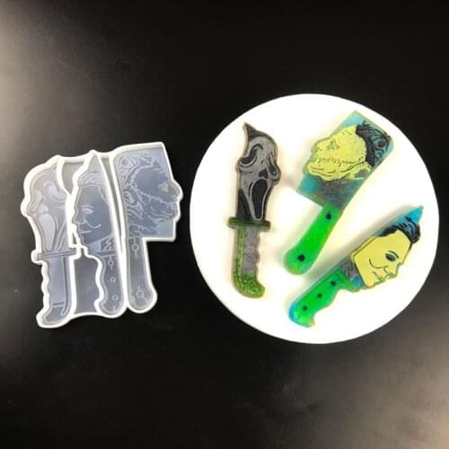 Skeleton Broadsword Knife Epoxy Resin Mold Skull Keychain Pendant Silicone Mould DIY Crafts Decorations Jewelry Mold