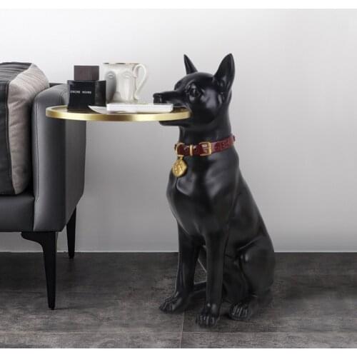Modern Creative Light Luxury Floor Ornaments Big Dog Living Room Sofa Tea Table Model Room Storage Decorations Housewarming Gift