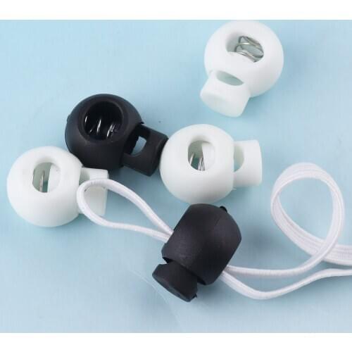 7mm 50pcs Rope Cord Stopper Black Cord Lock suit for 1/4" elastic cord Toggle Cord End Stopper Round Cord Toggle Lock