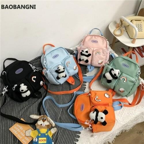 Super Cute Mini Backpack Women Candy Colors Backpacks Panda Small School Shoulder Bags for Teenage Girls Kawaii Female Purse New
