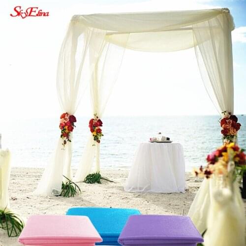 5/10meter Tulle Sheer Crystal Organza Tulle Roll Fabric For Wedding Decoration Party Organza Chair Sashes Curtains Width 48cm 6z