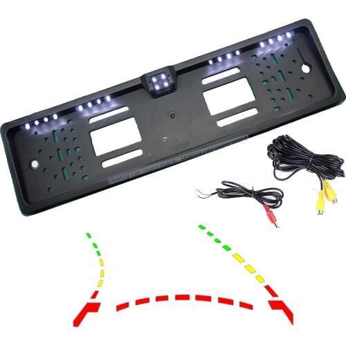 Universal Dynamic Track Rear View Camera For European License Plate Frame Auto Parktronic Support NTSC /PAL
