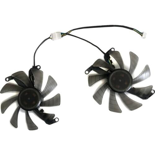 2pcs/Set 4Pin Graphics Card Fan VGA Cooler For GALAXY GEFORCE GTX 1660 6GB GDDR5 Click OC 192-BI As Replacement